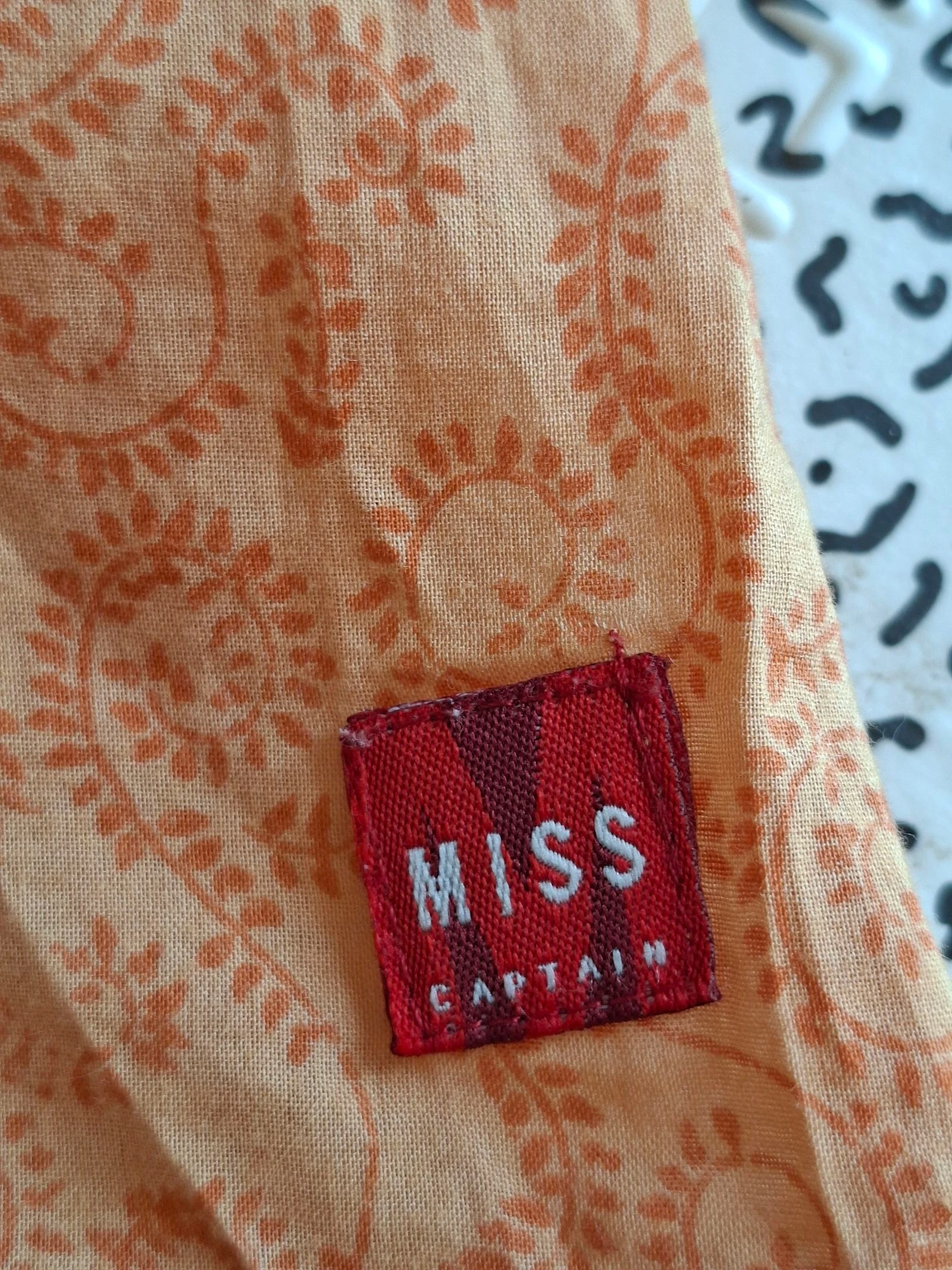 Tank top MISS Captain T38 naranja con estampado bohemio para atar – photo 10